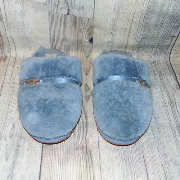UGG Dalla Blue Sheepskin Slippers Womens Size 10 - Picture 4 of 8